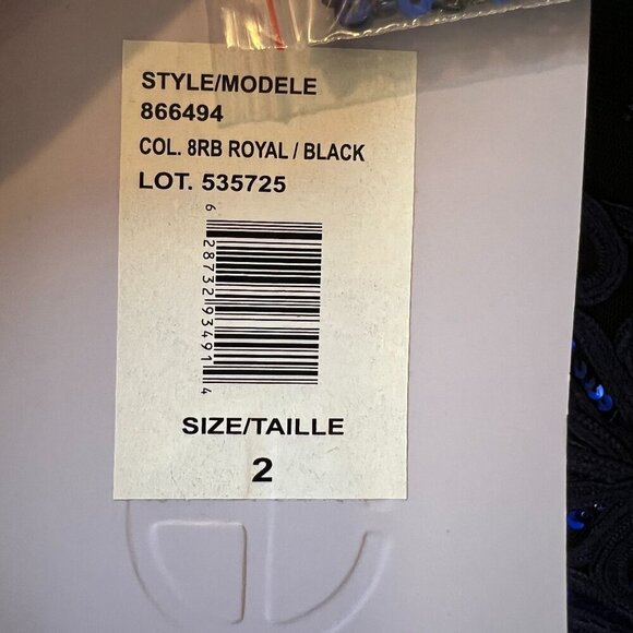 NWT JS Collections Royal Blue/Black Bell Sleeve Soutache Cocktail Dress, Size 2 - Picture 16 of 16